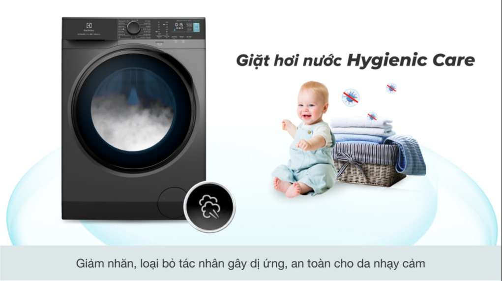 Công nghệ giặt hơi nước Hygienic Care bảo vệ an toàn làn da nhạy cảm